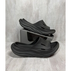 HOKA Ora Recovery Slide Sandals Shoes Mens Size 10 Black Cushioned Comfort